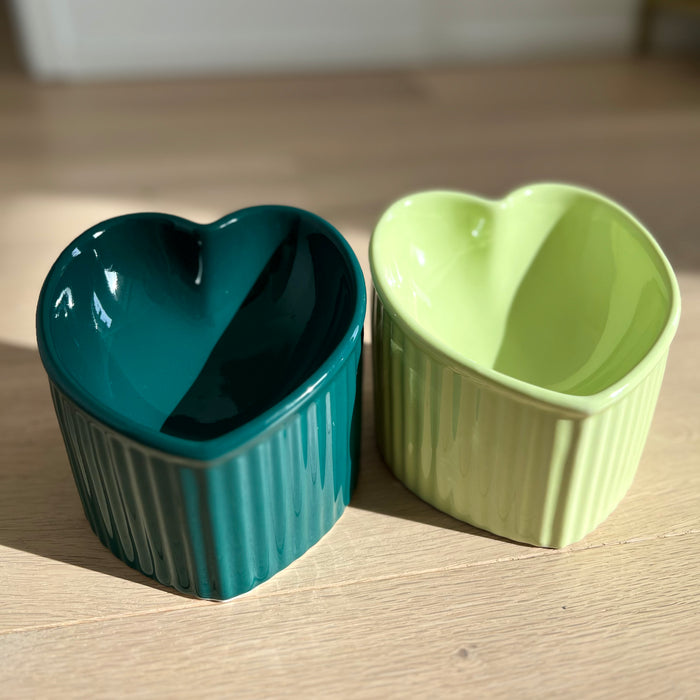 Heart shaped pet bowl