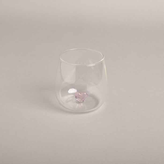 Rose heart glass