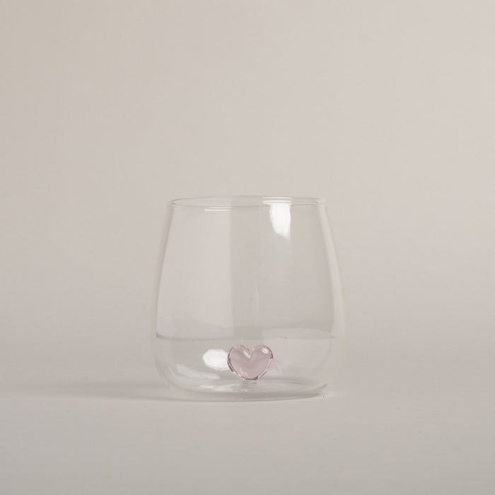 Rose heart glass