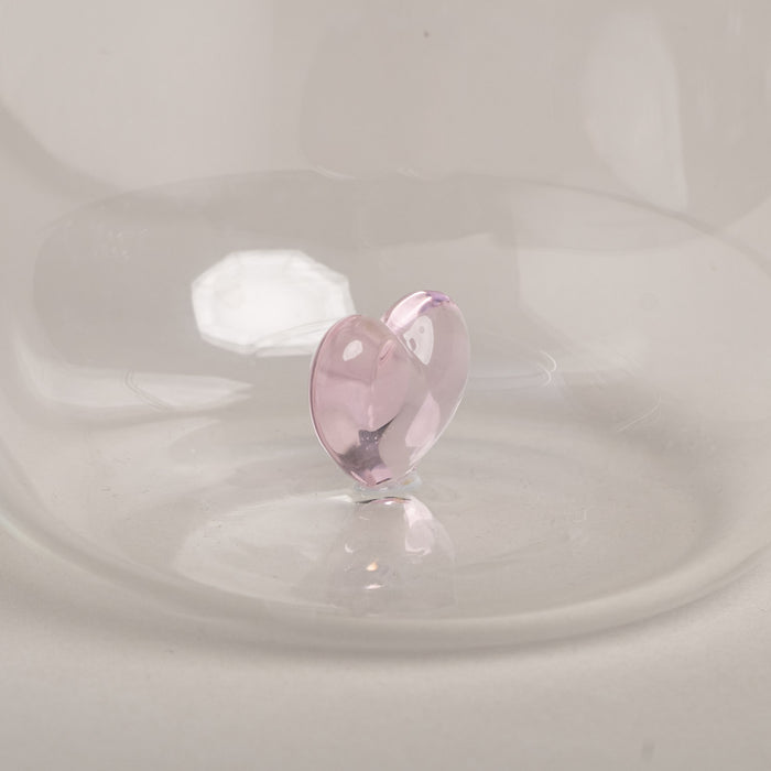 Rose heart glass